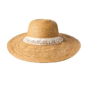 San Diego Hat Raffia Hat with Shells and Ribbon Tie. One size. Brand new!